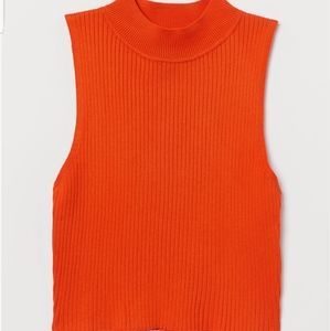 Neon Orange Ribbed Top